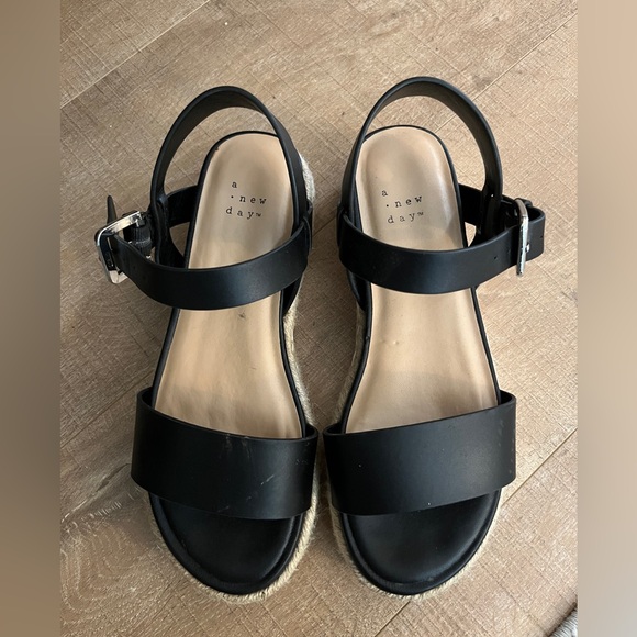 Black Espadrille Sandals - Picture 2 of 3